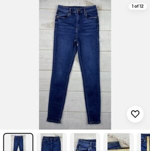 Blank Ny Indigo Blue Skinny Jeans with Tapered Leg and Contrasting Stitching